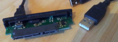 The End of the opened USB 2.5″ Case